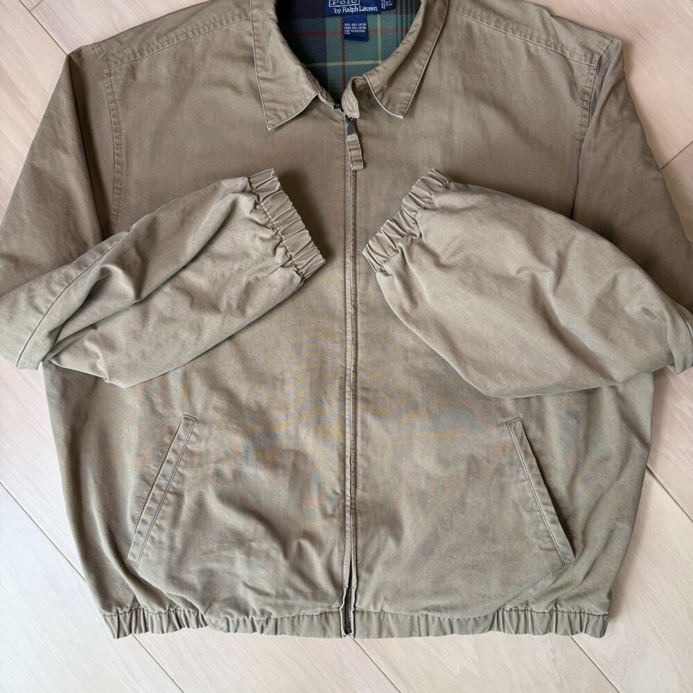 Vintage Polo Ralph Lauren Harrington Jacket XL Dark Khaki Lined Full Zip RRL - Picture 6 of 10